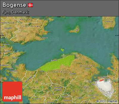 Physical Map of Bogense, satellite outside