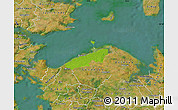Physical Map of Bogense, satellite outside