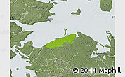 Physical Map of Bogense, semi-desaturated