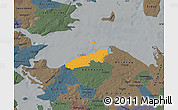 Political Map of Bogense, darken, semi-desaturated