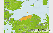 Political Map of Bogense, physical outside