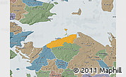 Political Map of Bogense, semi-desaturated
