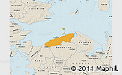 Political Map of Bogense, shaded relief outside