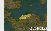 Satellite Map of Bogense, darken