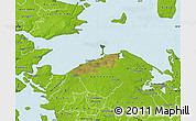 Satellite Map of Bogense, physical outside