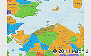 Satellite Map of Bogense, political outside