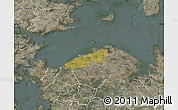 Satellite Map of Bogense, semi-desaturated