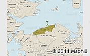 Satellite Map of Bogense, shaded relief outside