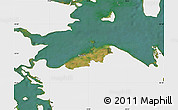 Satellite Map of Bogense, single color outside