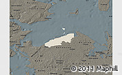 Shaded Relief Map of Bogense, darken