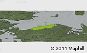 Physical Panoramic Map of Bogense, darken, semi-desaturated