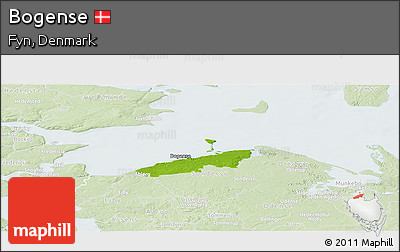 Physical Panoramic Map of Bogense, lighten