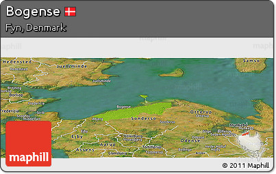 Physical Panoramic Map of Bogense, satellite outside