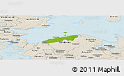 Physical Panoramic Map of Bogense, shaded relief outside