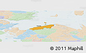 Political Panoramic Map of Bogense, lighten