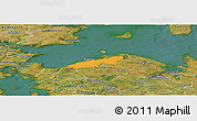 Political Panoramic Map of Bogense, satellite outside