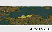 Satellite Panoramic Map of Bogense, darken
