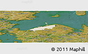 Shaded Relief Panoramic Map of Bogense, satellite outside