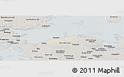 Shaded Relief Panoramic Map of Bogense, semi-desaturated