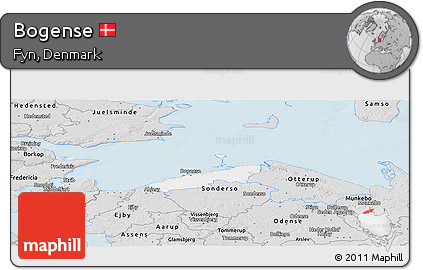 Silver Style Panoramic Map of Bogense