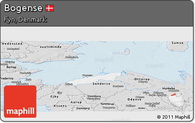 Silver Style Panoramic Map of Bogense