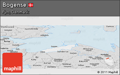 Silver Style Panoramic Map of Bogense