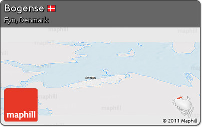 Silver Style Panoramic Map of Bogense, single color outside