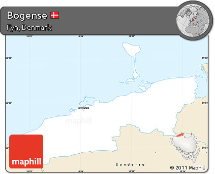 Classic Style Simple Map of Bogense