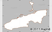 Gray Simple Map of Bogense, cropped outside