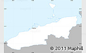 Gray Simple Map of Bogense, single color outside