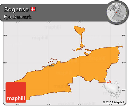 Political Simple Map of Bogense, cropped outside