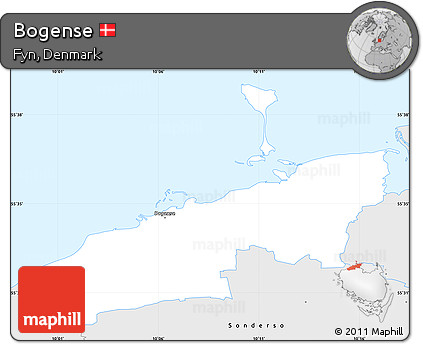Silver Style Simple Map of Bogense