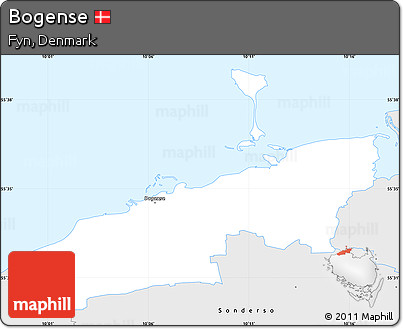 Silver Style Simple Map of Bogense