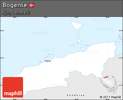Silver Style Simple Map of Bogense