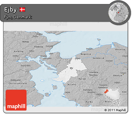 Gray 3D Map of Ejby