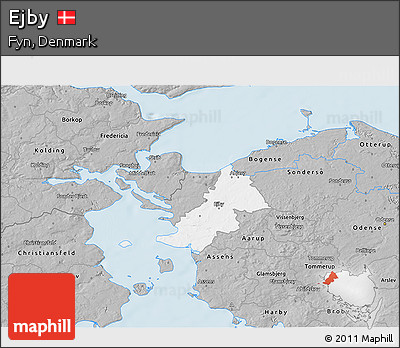 Gray 3D Map of Ejby