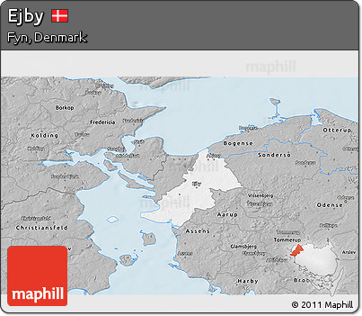 Gray 3D Map of Ejby