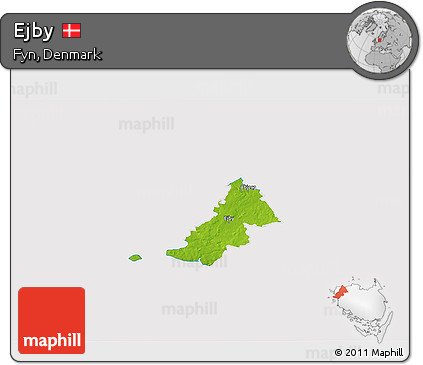 Physical 3D Map of Ejby, cropped outside
