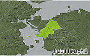 Physical 3D Map of Ejby, darken, semi-desaturated
