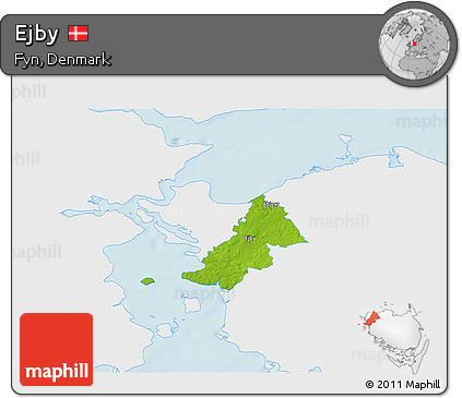 Physical 3D Map of Ejby, single color outside