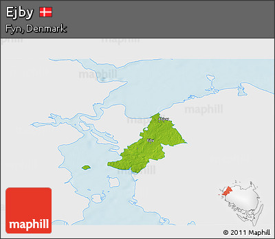 Physical 3D Map of Ejby, single color outside