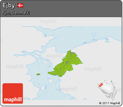 Physical 3D Map of Ejby, single color outside