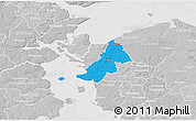 Political 3D Map of Ejby, lighten, desaturated