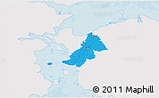 Political 3D Map of Ejby, single color outside