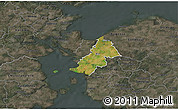 Satellite 3D Map of Ejby, darken, semi-desaturated