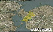 Satellite 3D Map of Ejby, semi-desaturated