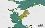 Satellite 3D Map of Ejby, single color outside