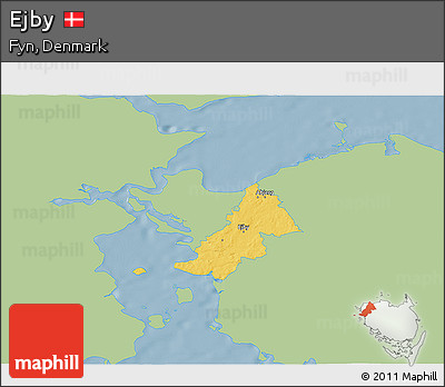 Savanna Style 3D Map of Ejby, single color outside