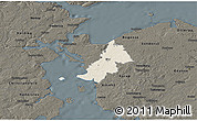 Shaded Relief 3D Map of Ejby, darken