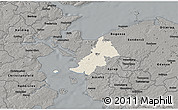 Shaded Relief 3D Map of Ejby, darken, semi-desaturated